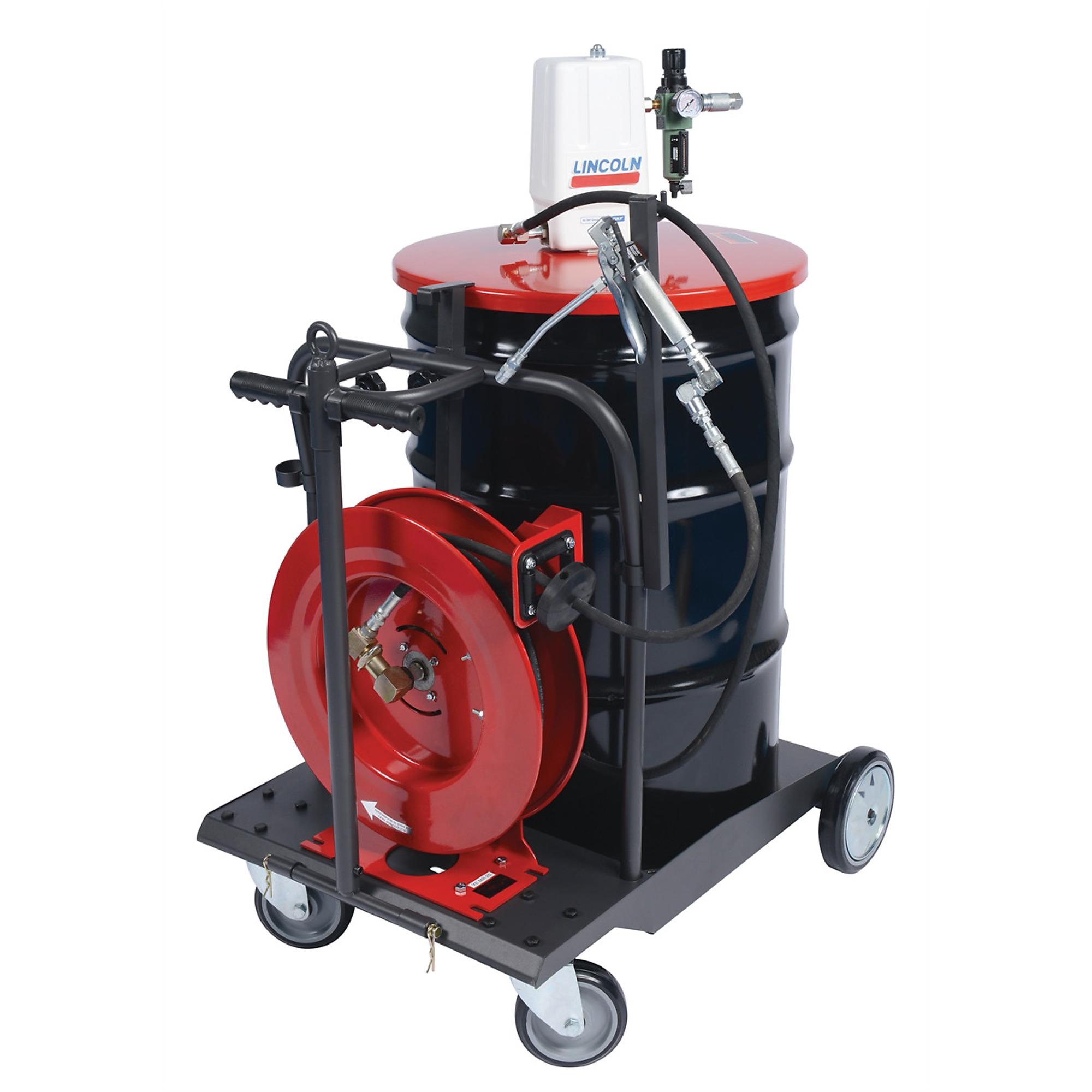 Lincoln Lubrication Lube Trolley Package — Grease, 30ft. Reel, 400-Lb. Drum Capacity, Heavy-Duty, Model# 279091